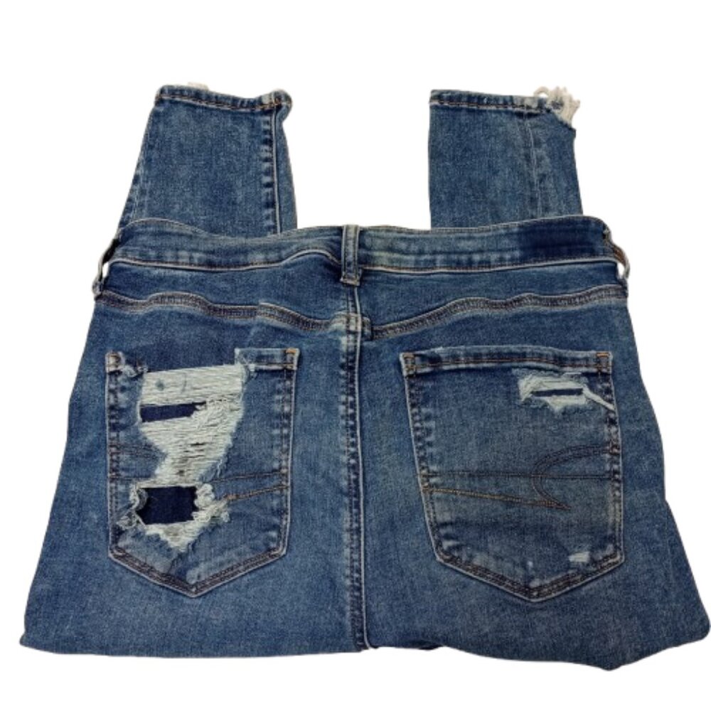 American Eagle Outfitters Women's High Rise Destroyed Jeans Size 10 Short - Picture 4 of 6
